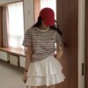 基本款愛心小標條紋短袖上衣