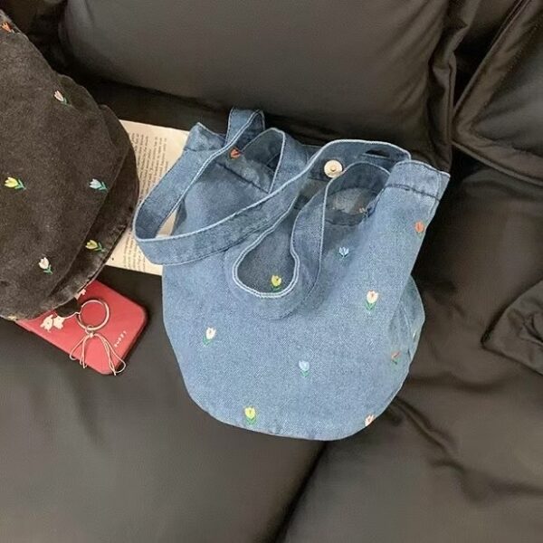 小花圖案牛仔帆布包