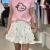 午後甜語小花刺繡澎澎短裙