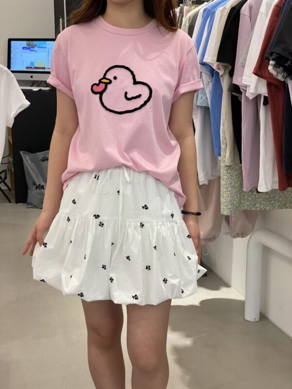 午後甜語小花刺繡澎澎短裙