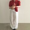 柔光漫步蕾絲腰束口休閒褲
