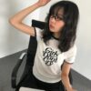 女孩別哭英文輕薄短袖圓領T恤