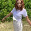 超舒適材質蕾絲滾邊撞色合身上衣