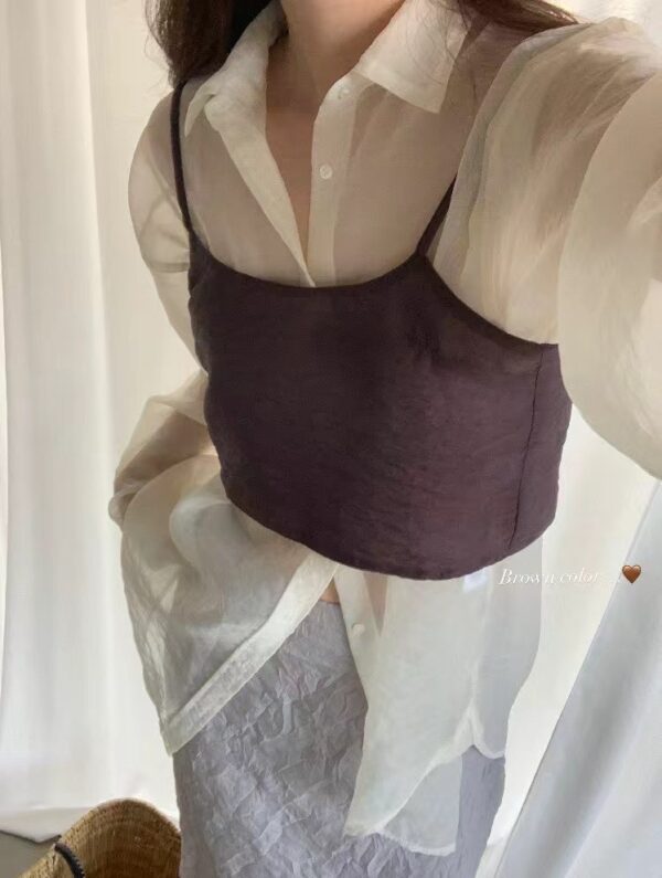 優雅短版綁帶背心