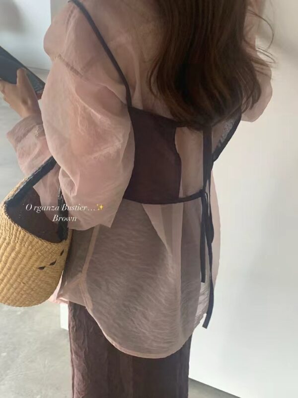 優雅短版綁帶背心