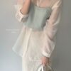 透膚感優雅氣質長袖襯衫