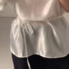 設計感光澤斷面雪紡綁帶上衣