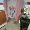 晨光裡盛開刺繡小花短袖T恤