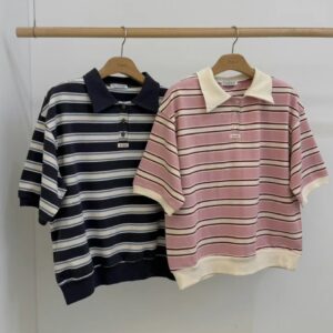 夏日節奏條紋短袖Polo衫