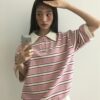 夏日節奏條紋短袖Polo衫