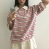 夏日節奏條紋短袖Polo衫