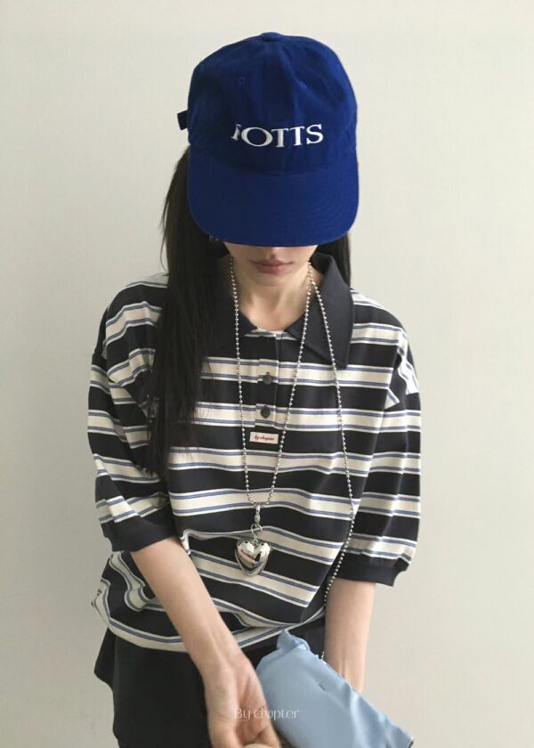 夏日節奏條紋短袖Polo衫