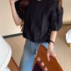 波浪蕾絲簡單上衣
