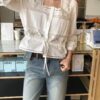 花語輕吟方領刺繡襯衫