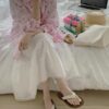 花語綻放花朵刺繡純棉長袖襯衫