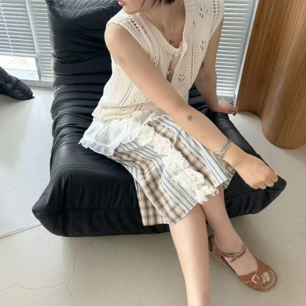 復古立體小花拼接設計感長裙