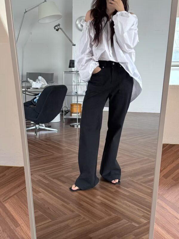 站在那裡就是聚光燈復古高腰喇叭長褲