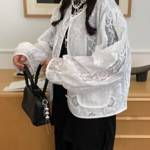 精緻微光蕾絲雕花外套