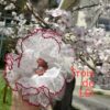 法式浪漫感藍色緞帶蕾絲髮圈