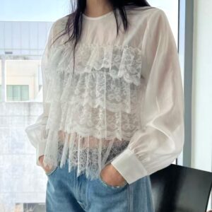 艾蜜莉的花園蕾絲蛋糕長袖襯衫