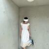 清新野餐日短袖長洋裝