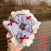 法式浪漫感藍色緞帶蕾絲髮圈