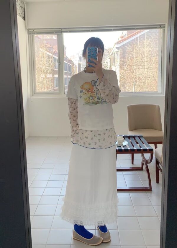 夢幻碎花雪紡內搭T恤