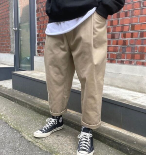 素色寬鬆寬褲