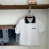 miu風polo領下擺束口短袖上衣