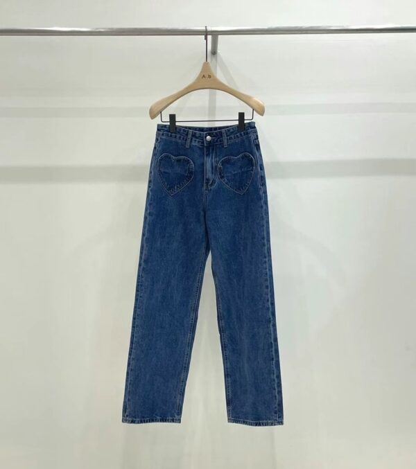 愛心口袋牛仔褲