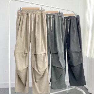 皺褶設計感寬褲(unisex)