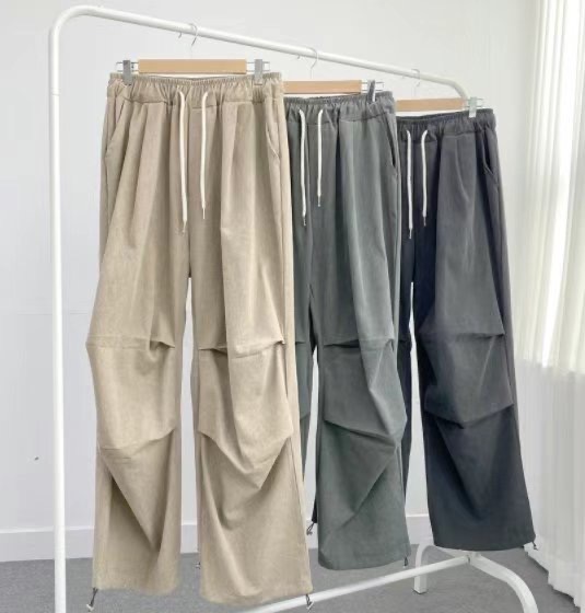 皺褶設計感寬褲(unisex)