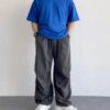 皺褶設計感寬褲(unisex)