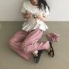 午後節奏蕾絲格紋褲