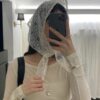 超美蕾絲雕花小方巾 頭巾