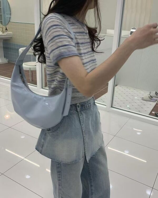 彩虹條紋針織上衣