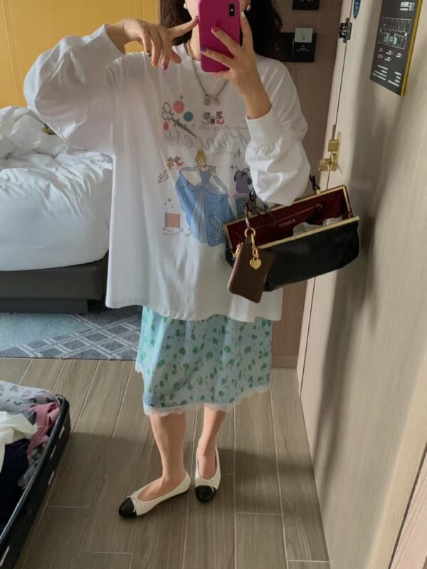豹紋鬆緊腰綁帶蕾絲裙
