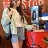 小格子薄款拉鍊外套