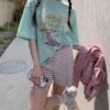 休閒撞色條紋短褲