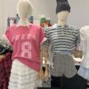 miu系條紋撞色短袖上衣