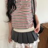 miu系條紋撞色短袖上衣