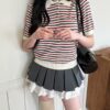 miu系條紋撞色短袖上衣