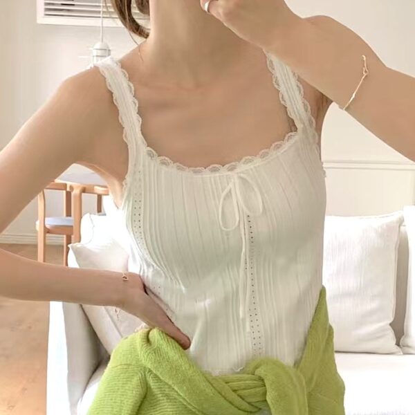 蕾絲綁帶薄款背心