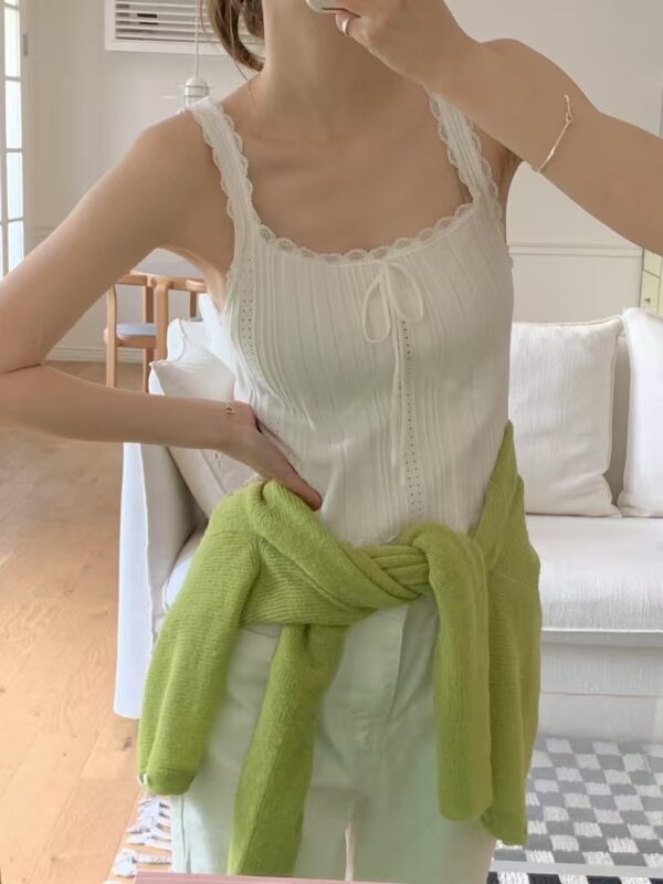 蕾絲綁帶薄款背心