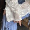 花朵刺繡蕾絲長袖襯衫外套