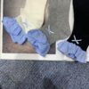 蝴蝶結格紋拼接短襪