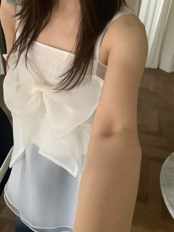蝴蝶結兩面穿網紗背心仙女裙