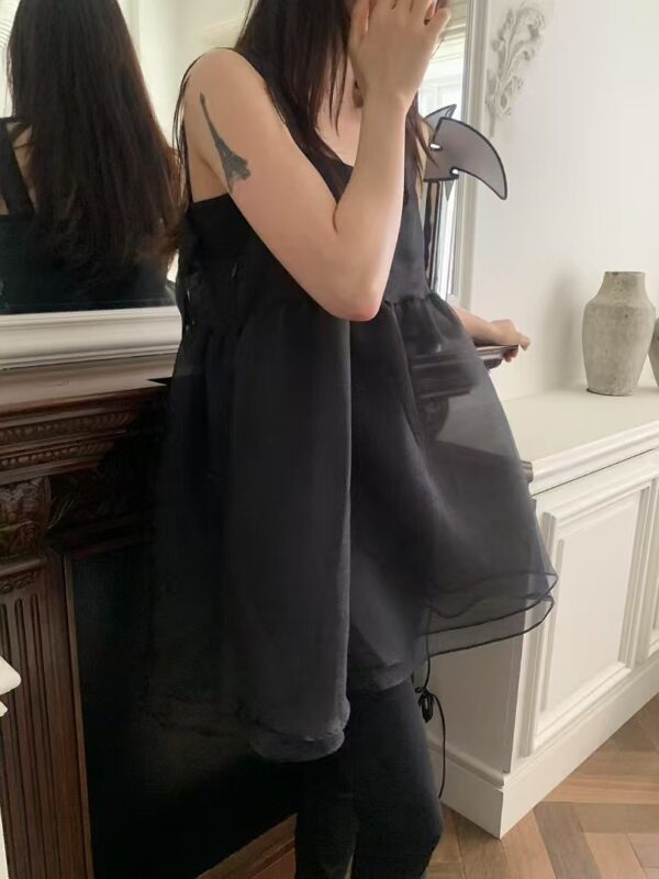 蝴蝶結兩面穿網紗背心仙女裙