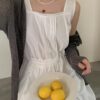 蕾絲小方領背心度假感洋裝