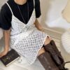 網狀細肩帶背心洋裝